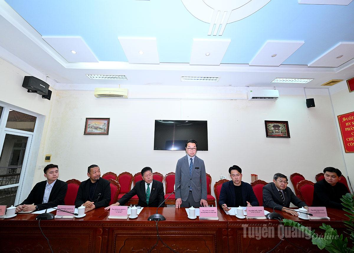 作業団長の北海道仁木町長佐藤誠一郎氏が講演した。