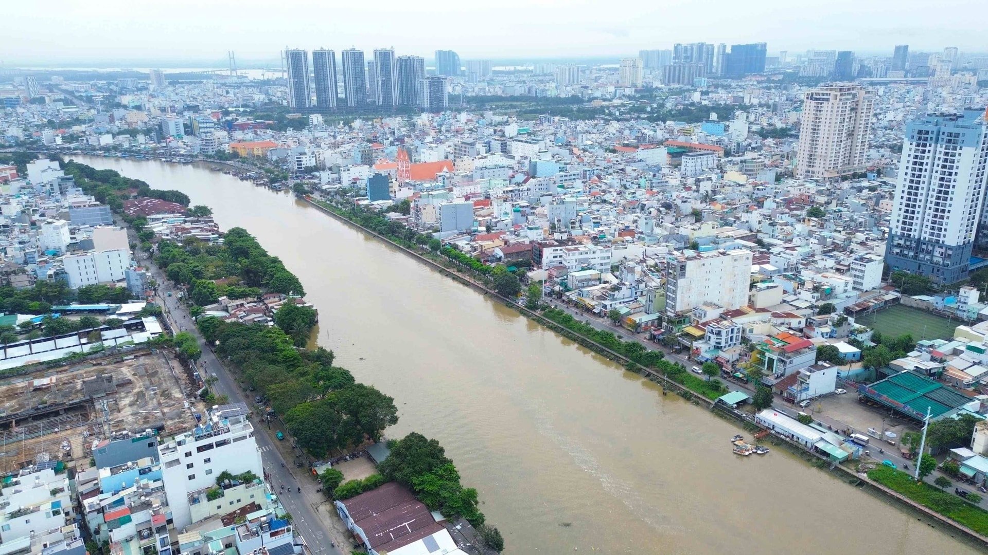 上空から見た、グリーンパークプロジェクトが実施されるケンテ地区。
