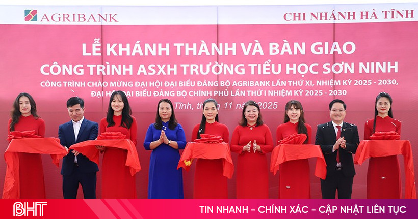 Agribank Chi nhánh Hà Tĩnh bàn giao công trình trường học 7,5 tỷ đồng