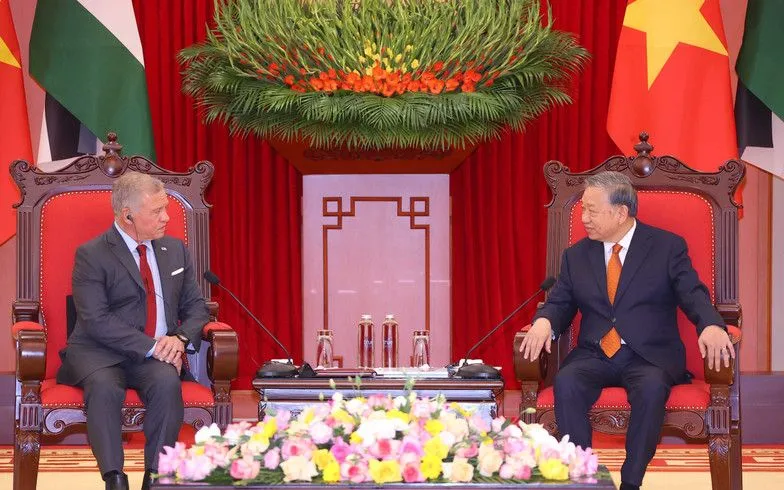 Tổng Bí thư Tô Lâm tiếp Quốc vương Jordan Abdullah II ibn Al Hussein. 