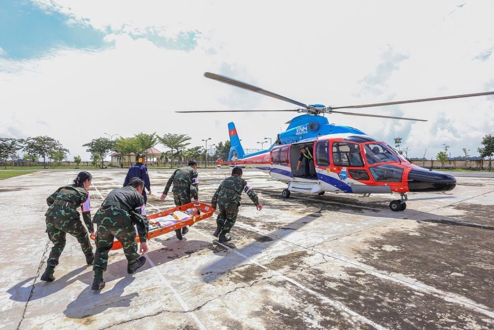 Diễn tập chung quân y giữa Quân đội Việt Nam - Campuchia. (Ảnh: Cổng TTĐT Bộ Quốc phòng)