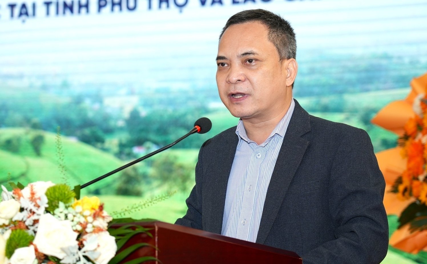 Ông Nghiêm Quang Tuấn, Phó Cục trưởng Cục Trồng trọt và Bảo vệ thực vật phát biểu tại hội thảo. Ảnh: Hùng Khang.