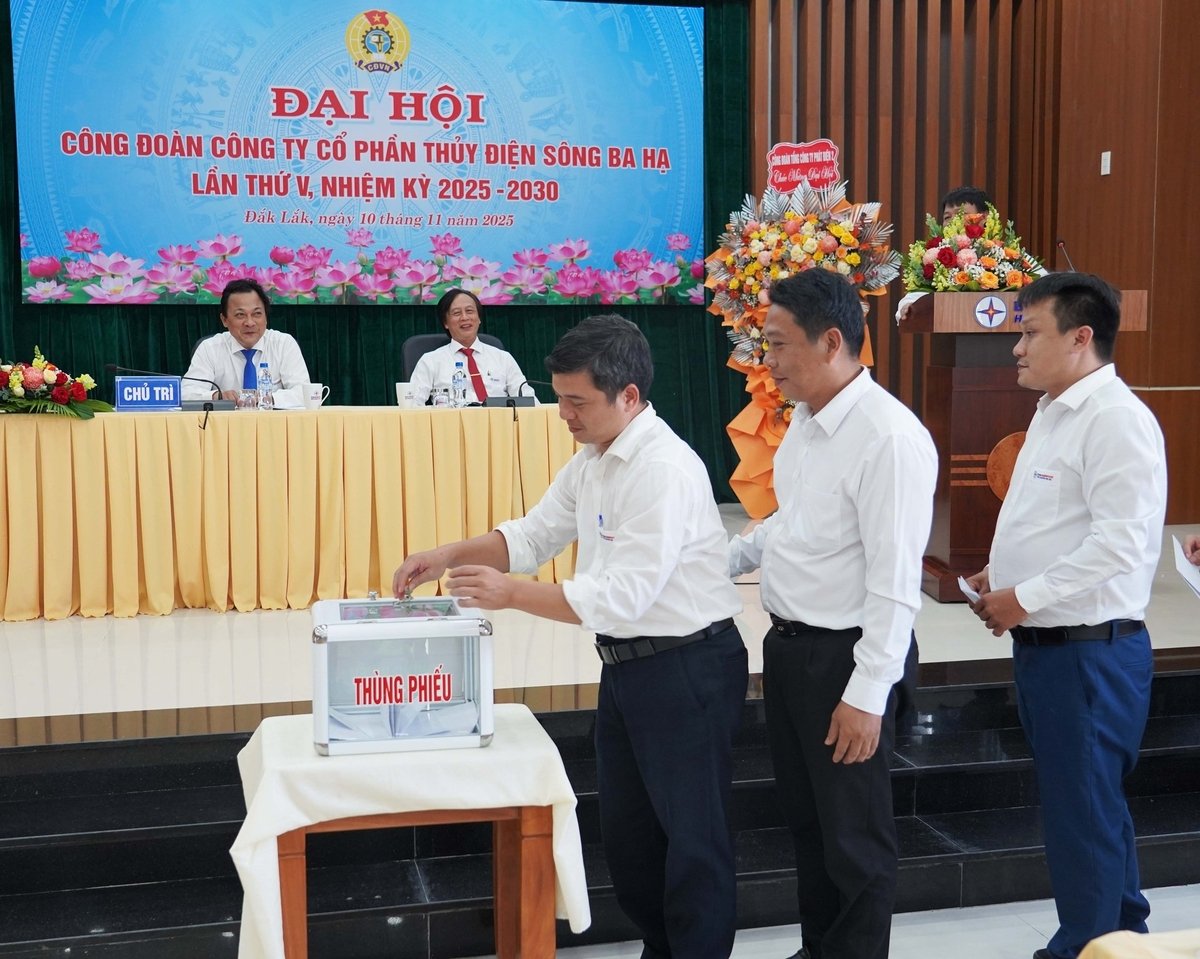 Đại hội Công đoàn Sông Ba Hạ khóa V diễn ra thành công tốt đẹp. Ảnh: HT.