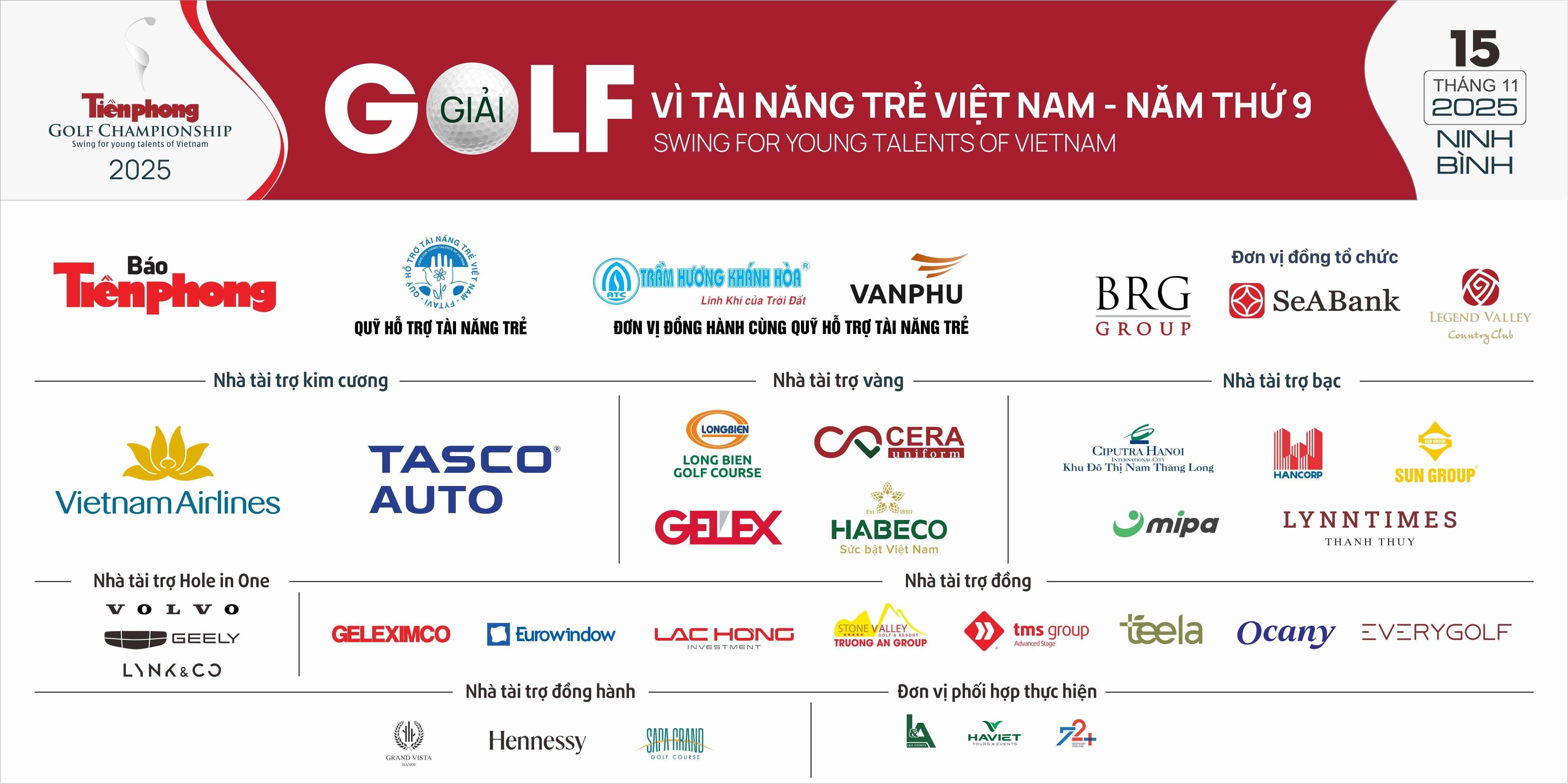 Cụm Logo NTT của Golf Tài năng trẻ 2025