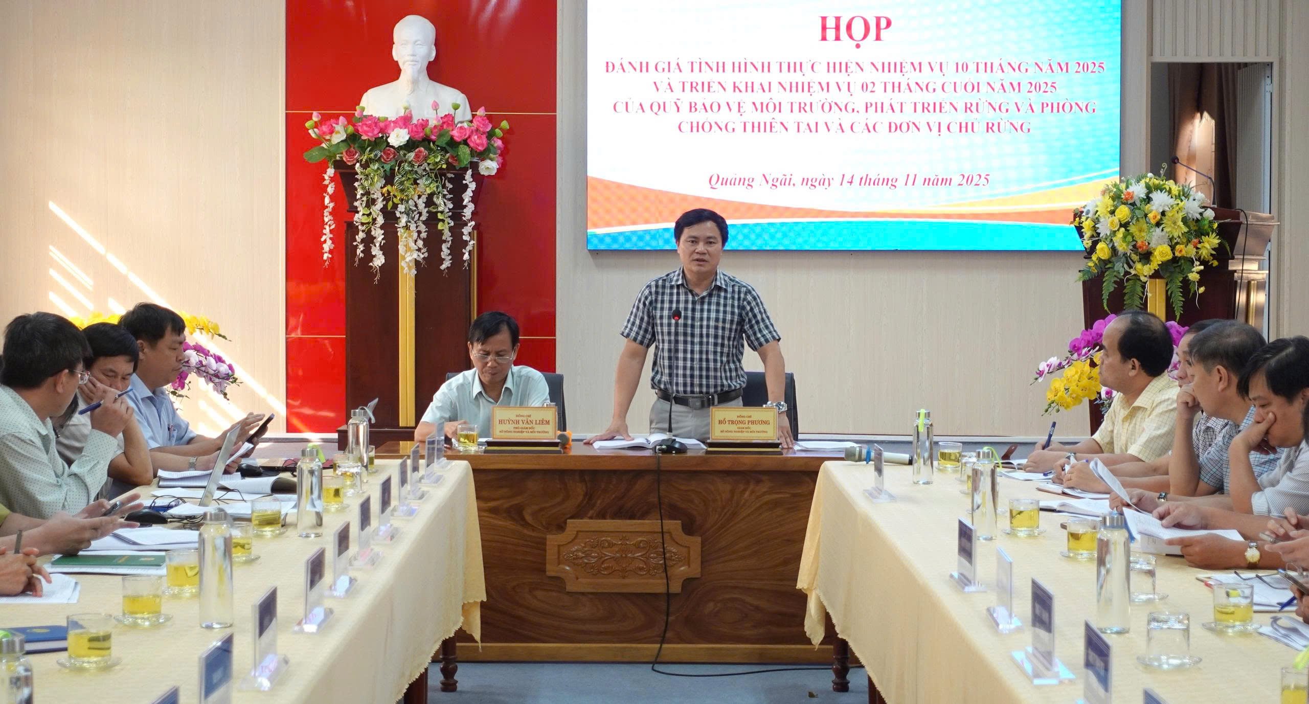 Sở Nông nghiệp và Môi trường làm việc với Quỹ Bảo vệ môi trường, Phát triển rừng và Phòng, chống thiên tai