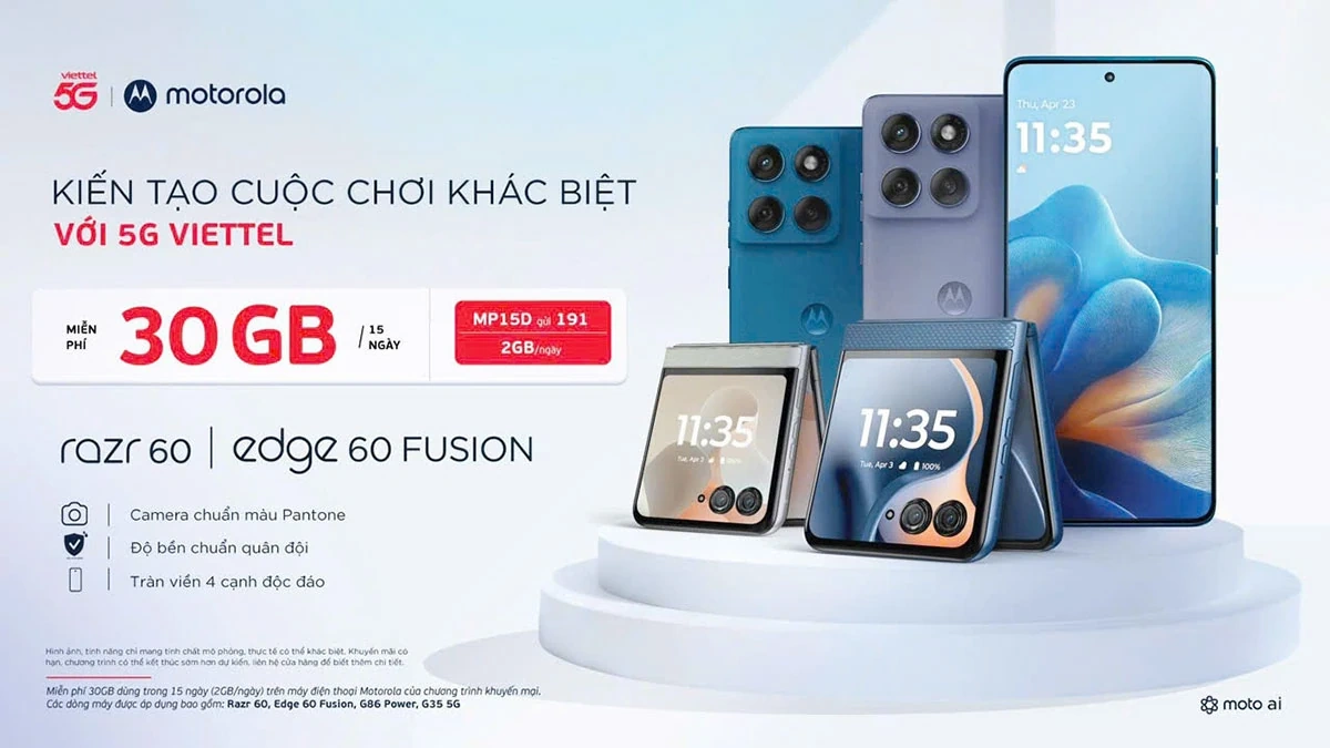 5G Viettel følger Motorola i kampanjen for å returnere til Vietnam