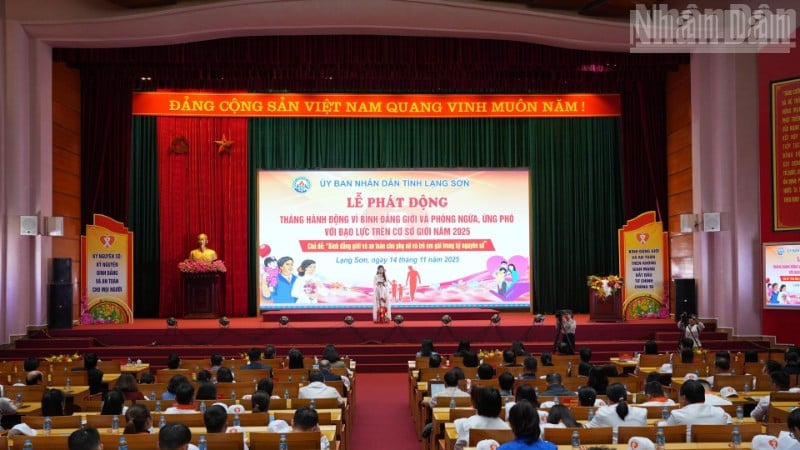 Majlis pelancaran Bulan Tindakan untuk Kesaksamaan Gender dan Pencegahan serta Tindak Balas Terhadap Keganasan Berasaskan Gender pada tahun 2025 di wilayah Lang Son.