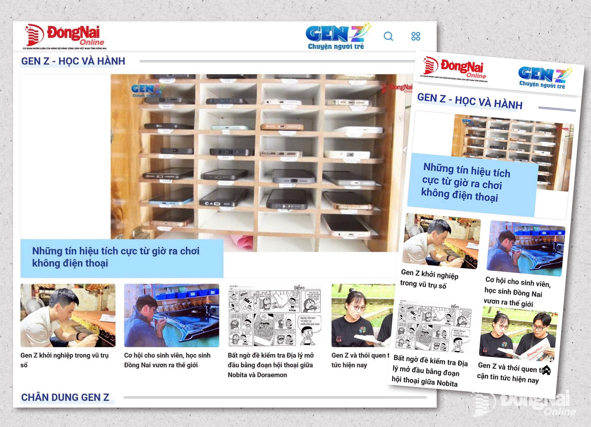 ចំណុចប្រទាក់នៃទំព័រពិសេសរបស់កាសែត Dong Nai Gen Z - រឿងរបស់យុវជននៅលើកាសែតអេឡិចត្រូនិក Dong Nai ។ រូបថត៖ Xuan Duong