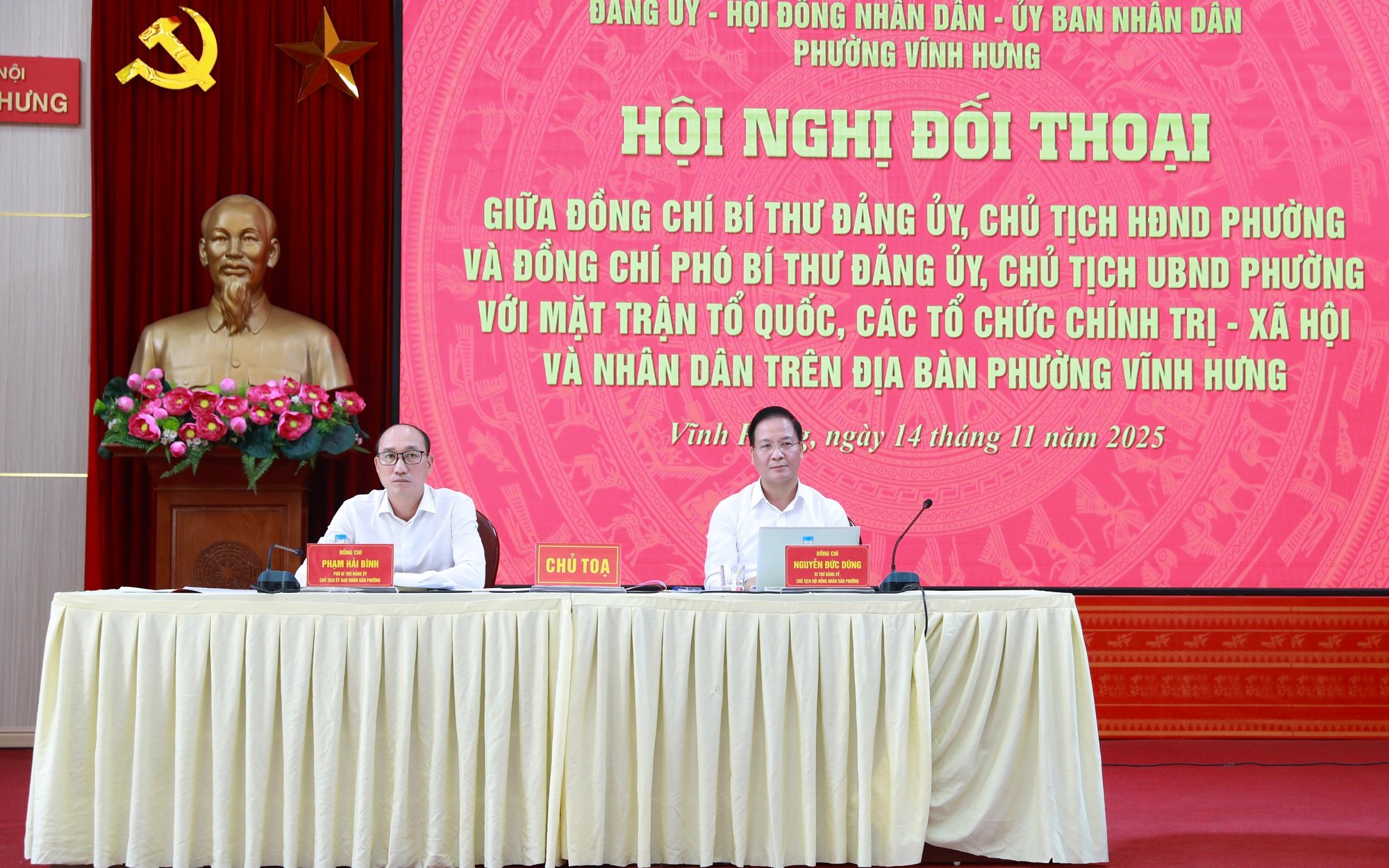 Lãnh đạo phường Vĩnh Hưng chủ trì Hội nghị đối thoại