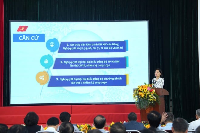 Bo De Ward är fast besluten att omsätta den första partikongressens resolution i konkreta handlingar - Foto 2. Phường Bồ Đề quyết tâm biến Nghị quyết Đại hội Đảng bộ lần thứ I thành hành động cụ thể- Ảnh 2.