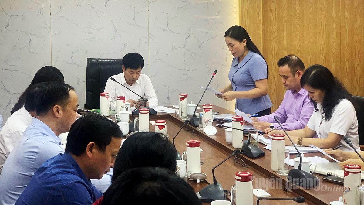 Kamrat Chu Thi Ngoc Diep, ordförande för lantbrukarföreningen i Tuyen Quang-provinsen, rapporterade om förberedelserna inför kongressen.