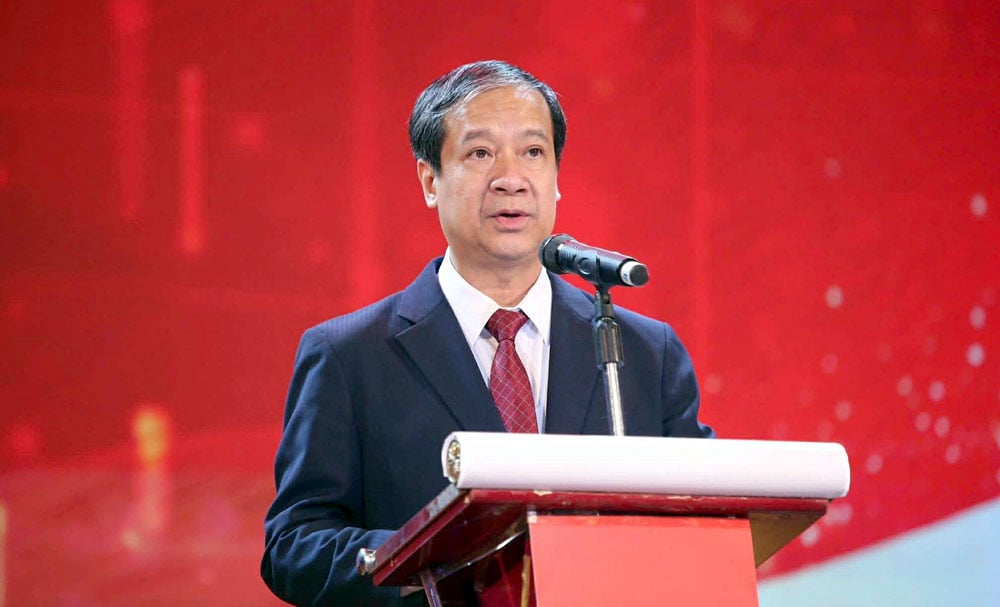 Bộ trưởng Bộ Giáo dục và Đào tạo Nguyễn Kim Sơn phát biểu tại buổi Lễ.