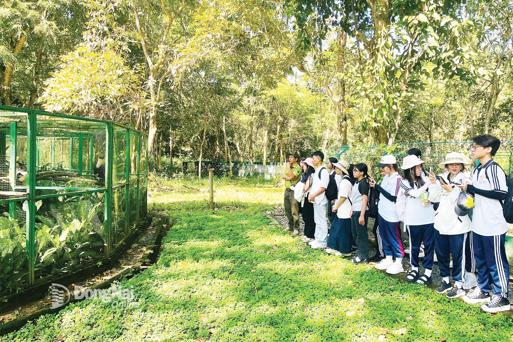 Elevene deltar på miljøundervisningsturer i Cat Tien nasjonalpark.