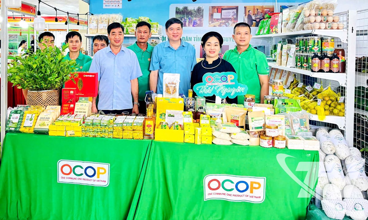 សមមិត្ត Phan Thanh Ha សមាជិកគណៈកម្មាធិការបក្សខេត្ត សមាជិកគណៈកម្មាធិការប្រតិបត្តិមជ្ឈិមសហភាពកសិករវៀត ណាម អនុប្រធានគណៈកម្មាធិការរណសិរ្សមាតុភូមិខេត្ត ប្រធានសម្ព័ន្ធកសិករខេត្ត បានអញ្ជើញទៅទស្សនាស្តង់តាំងបង្ហាញ និងណែនាំផលិតផលកសិកម្ម OCOP របស់ខេត្ត Thai Nguyen ក្នុងព្រឹត្តិការណ៍មួយដែលរៀបចំនៅទីក្រុងហាណូយ។