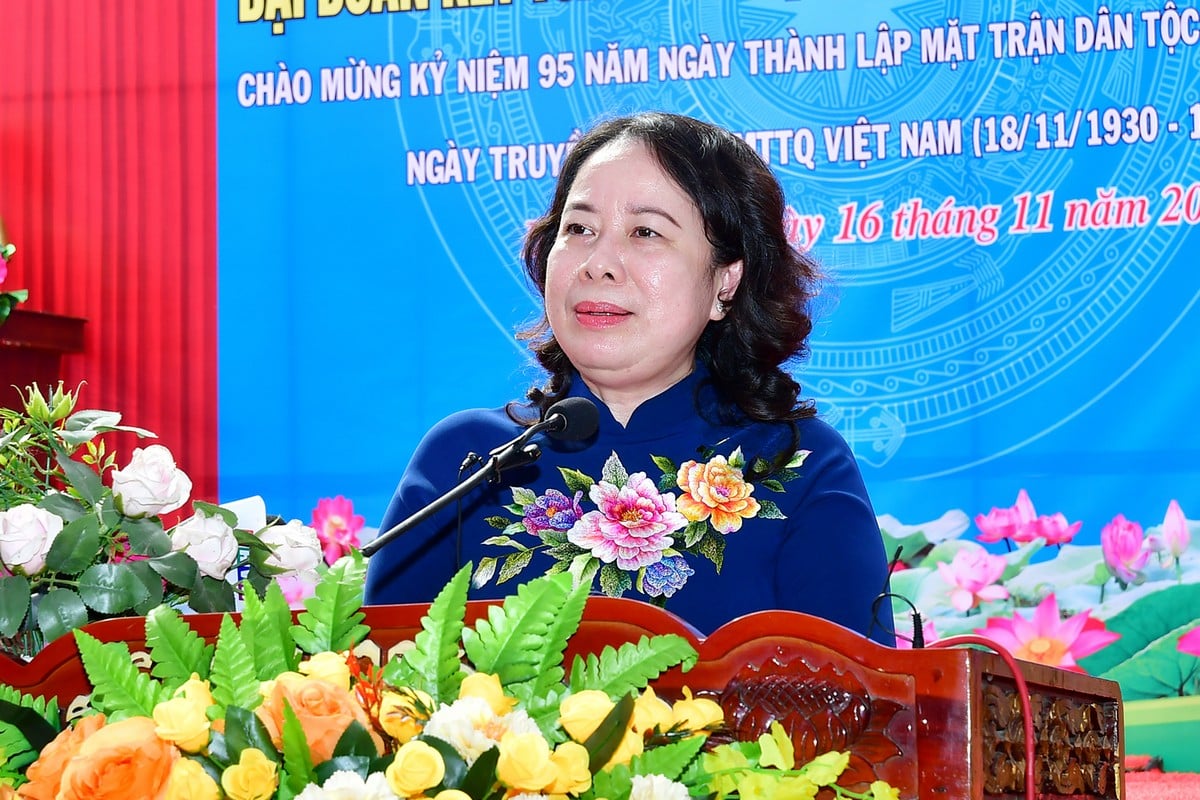 Phó Chủ tịch nước- Võ Thị Ánh Xuân phát biểu tại ngày hội.