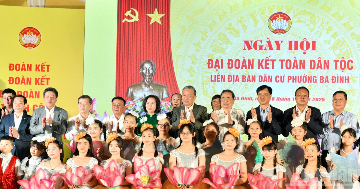 [Ảnh] Tổng Bí thư Tô Lâm dự Ngày hội Đại đoàn kết toàn dân tộc tại phường Ba Đình