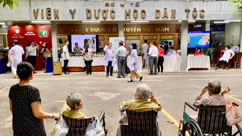 हो ची मिन्ह सिटी इंस्टीट्यूट ऑफ ट्रेडिशनल मेडिसिन में चिकित्सा परीक्षण और उपचार गतिविधियाँ।