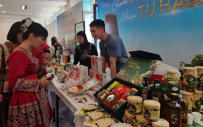 Der Stand auf der Vietnam Agricultural Products Week 2025, die vom Department of Domestic Market Management and Development (Ministerium für Industrie und Handel) organisiert wird, trägt dazu bei, die Verbindung zwischen Produktangebot und -nachfrage zu fördern.
