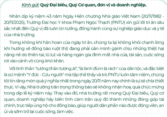 Ngày Nhà giáo Việt Nam 20.11: Loạt trường ĐH hướng về đồng bào vùng lũ - Ảnh 1.