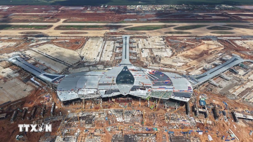 Terminal penumpang dianggap sebagai nadi lapangan terbang Long Thanh. (Foto: Cong Phong/VNA)