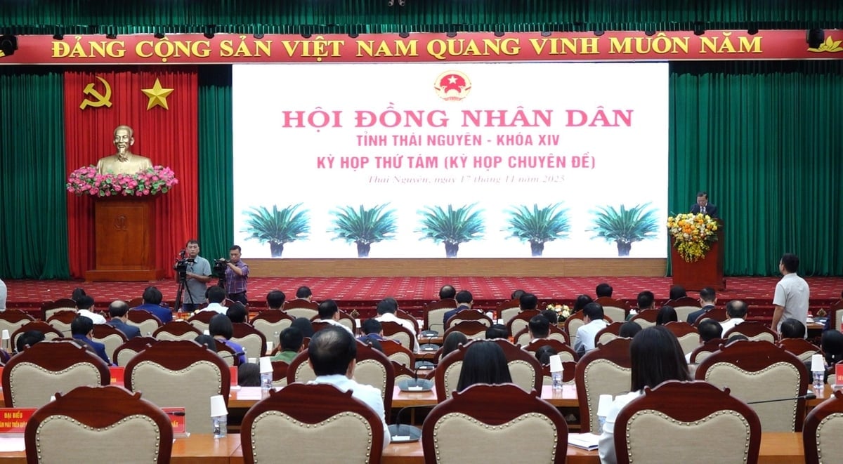 ກອງປະຊຸມຄັ້ງທີ 8 ຂອງສະພາປະຊາຊົນແຂວງ ໄຕງວຽນ ສະໄໝທີ 14, ອາຍຸການ 2021-2026 ດຳເນີນໄປໃນຕອນເຊົ້າວັນທີ 17/11. ພາບ: ກວາງລິງ. Kỳ họp thứ 8 HĐND tỉnh Thái Nguyên, khóa XIV, nhiệm kỳ 2021-2026 tổ chức sáng 17/11. Ảnh: Quang Linh.