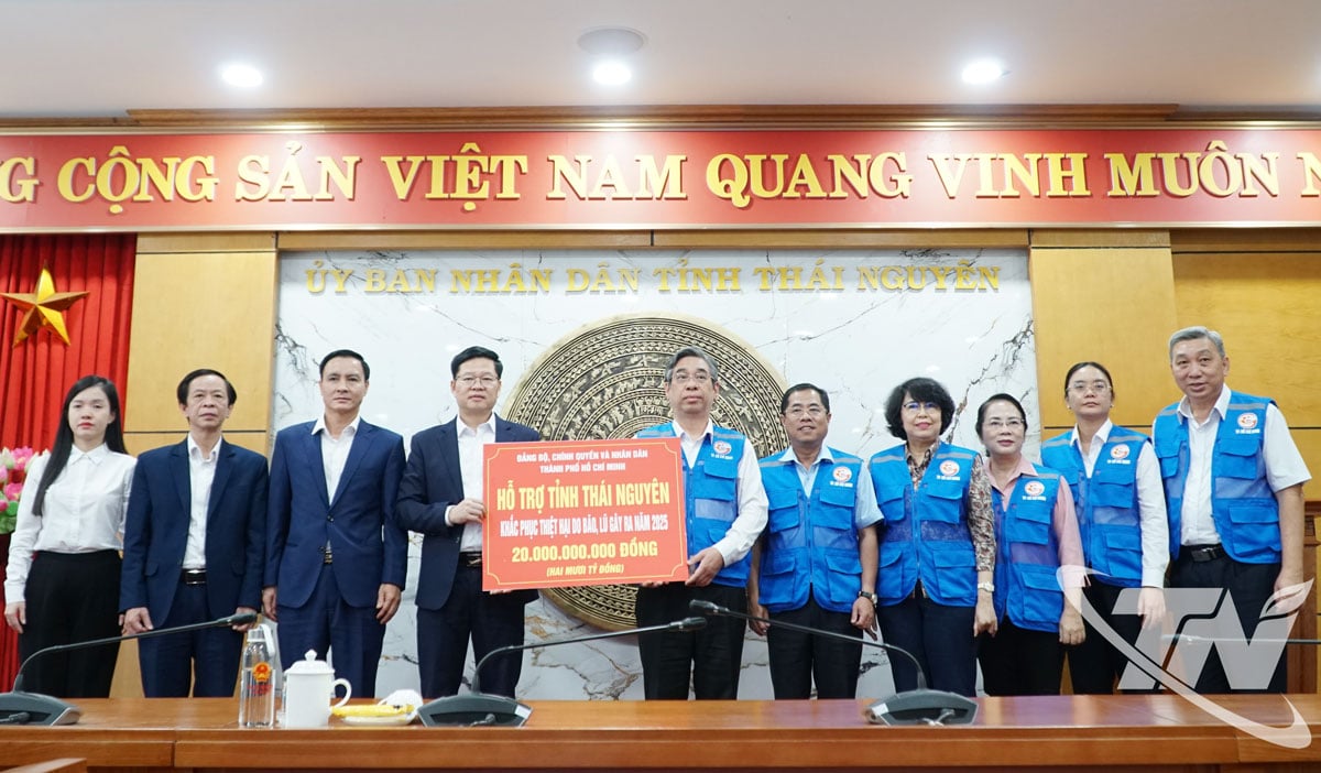 La delegación de Ciudad Ho Chi Minh brinda apoyo a la provincia de Thai Nguyen para superar los daños causados por tormentas e inundaciones.