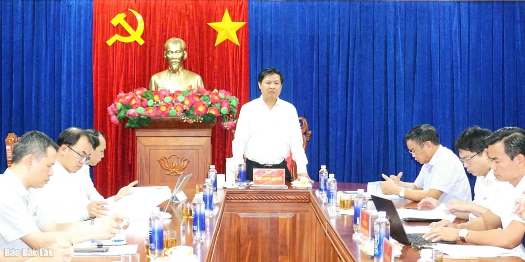 Das stellvertretende Mitglied des Zentralkomitees der Partei, Provinzparteisekretär Luong Nguyen Minh Triet, leitete die Sitzung.