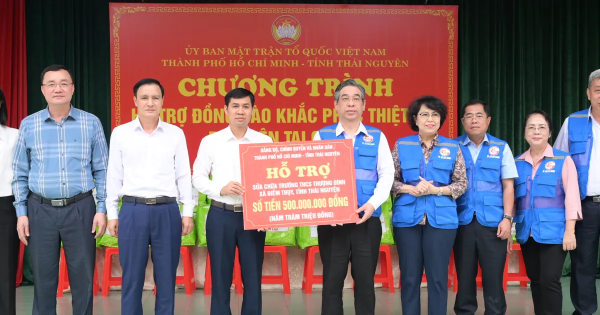 TPHCM hỗ trợ 20 tỷ đồng để tỉnh Thái Nguyên Khắc phục thiệt hại do bão lũ