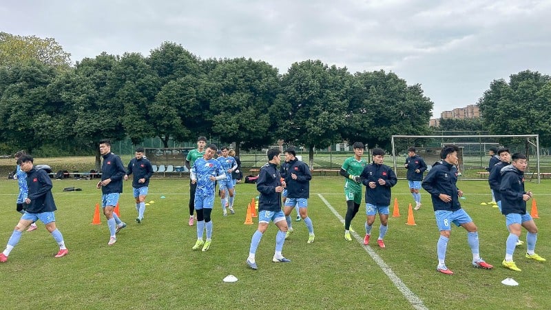 U22 Việt Nam trở lại sân tập, hướng tới trận đấu gặp U22 Hàn Quốc tại Panda Cup 2025. (Ảnh: VFF)
