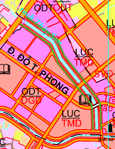 Bản đồ quy hoạch tuyến đường ven rạch Thầy Sơn tại xã Tầm Vu.