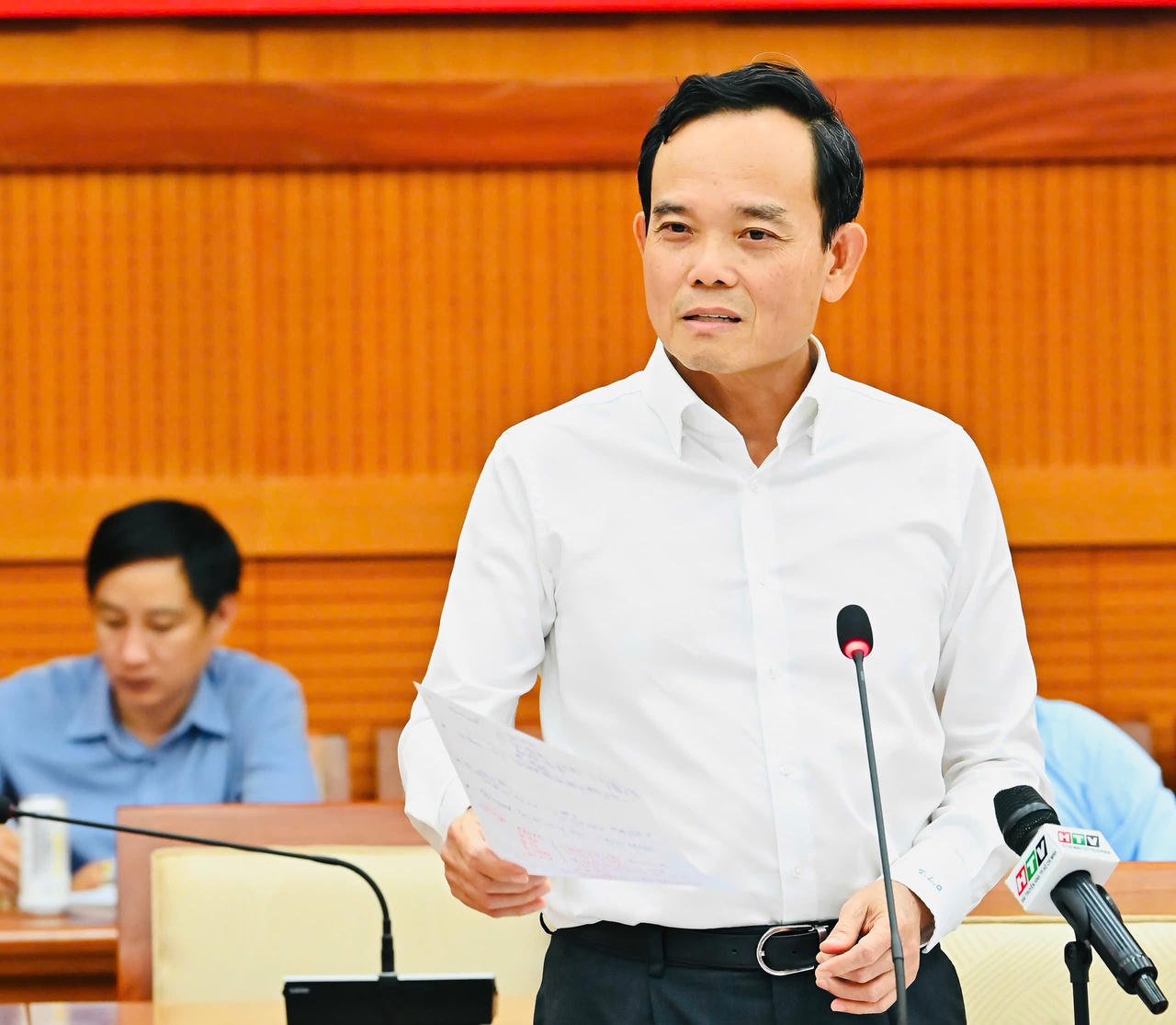 &nbsp;Bí thư Thành ủy TP HCM Trần Lưu Quang 
tại cuộc họp. (Ảnh trong bài: T.Giang)
