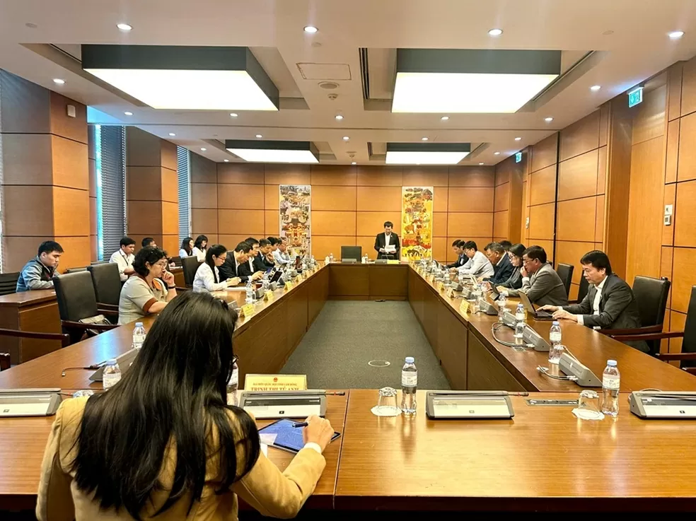 Toàn cảnh phiên thảo luận tại Tổ 7 về Nghị quyết 71. (Nguồn: Quốc hội)