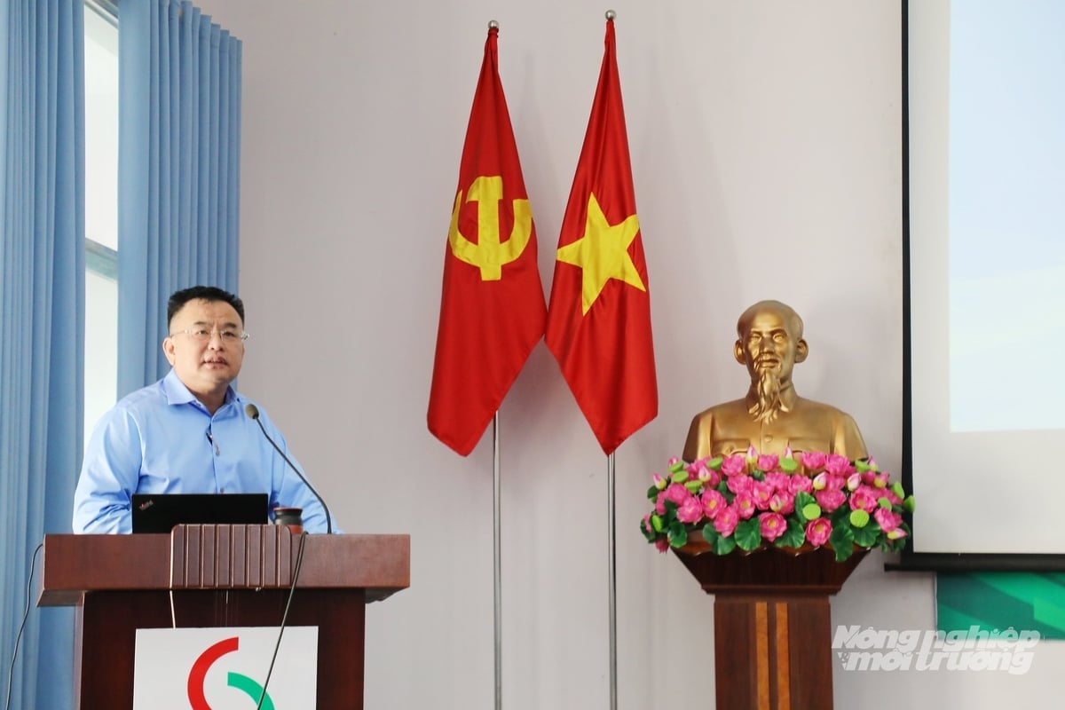 TS Nguyễn Hải An, Giám đốc Trung tâm Công nghệ sinh học TP.HCM chia sẻ tại hội thảo. Ảnh: Nguyễn Thủy.