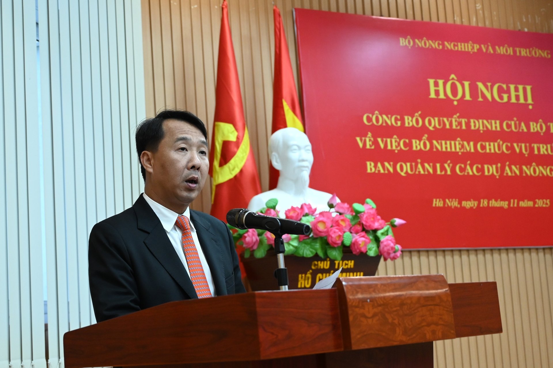 Trưởng ban CPO nông nghiệp Tôn Thất Sơn Phong phát biểu nhận cương vị mới. Ảnh: Kiều Chi.