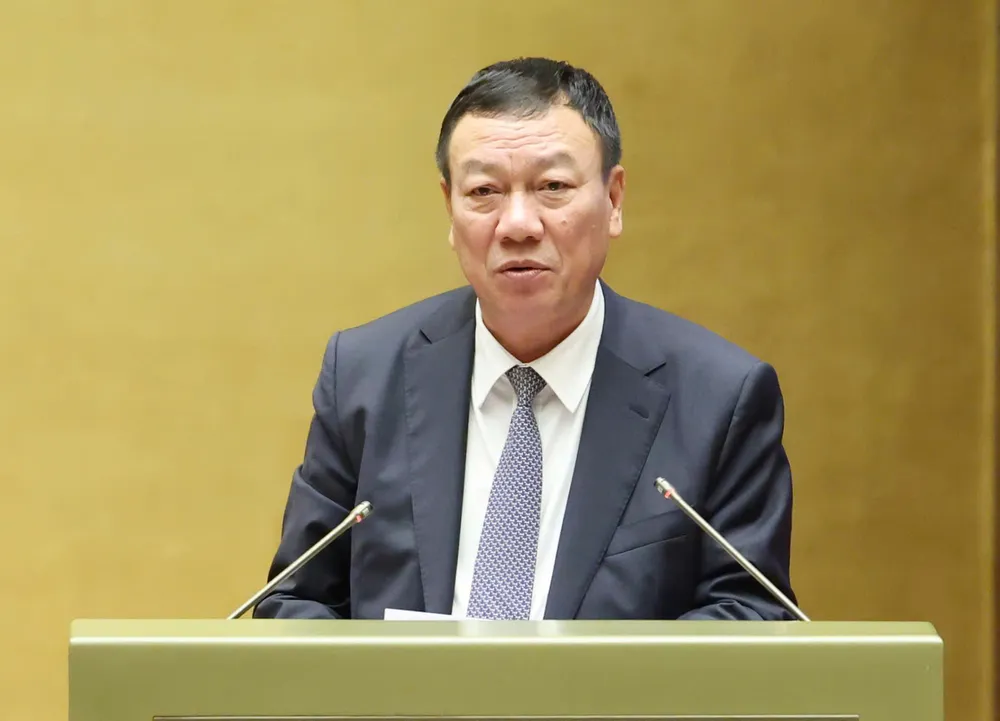 Tổng Thanh tra Chính phủ Đoàn Hồng Phong phát biểu giải trình, làm rõ một số vấn đề đại biểu Quốc hội nêu, chiều 18-11. Ảnh: QUANG PHÚC