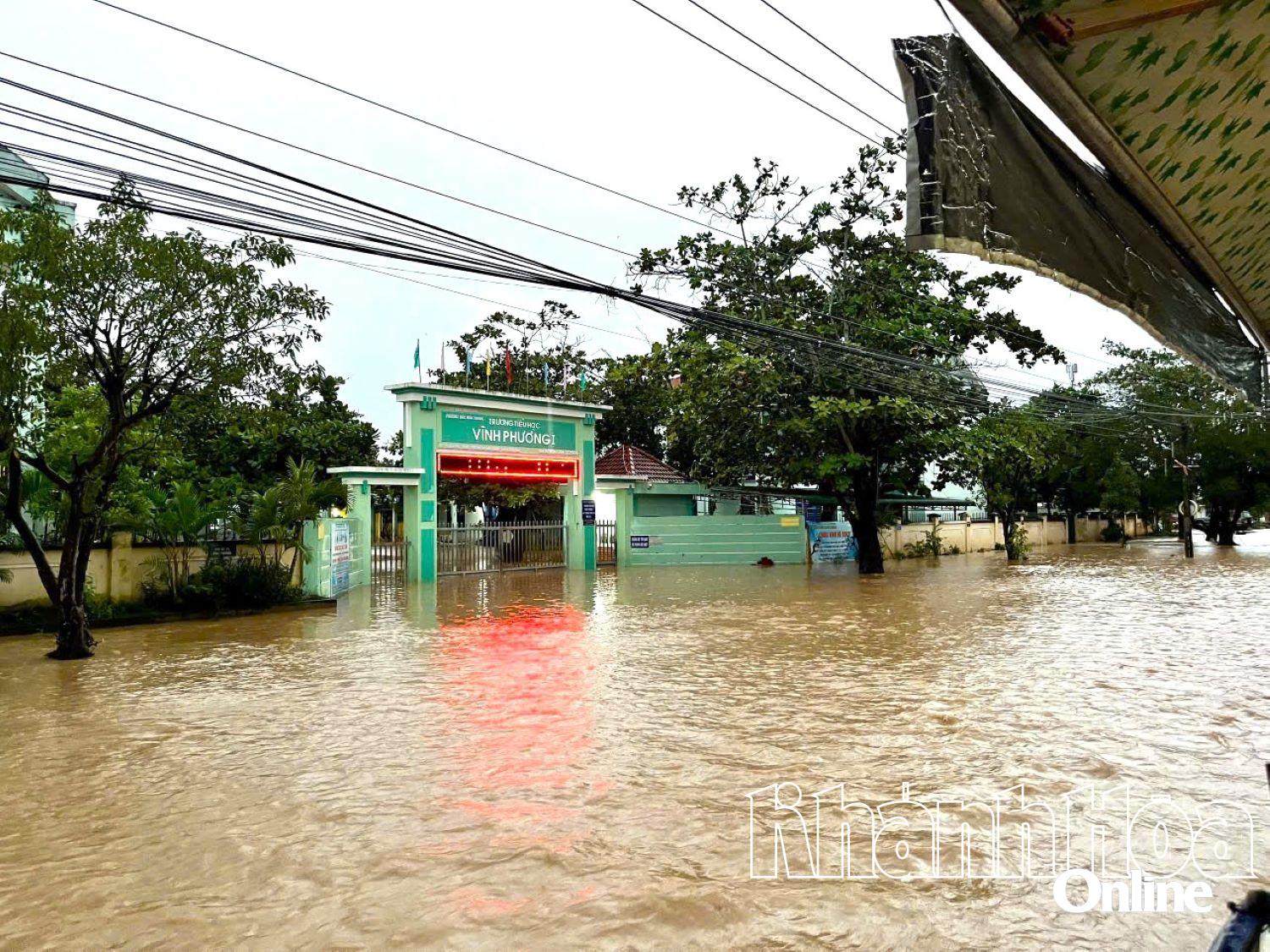 ১৯ নভেম্বর সকালে ভিন ফুওং প্রাথমিক বিদ্যালয়ের সামনের এলাকা।