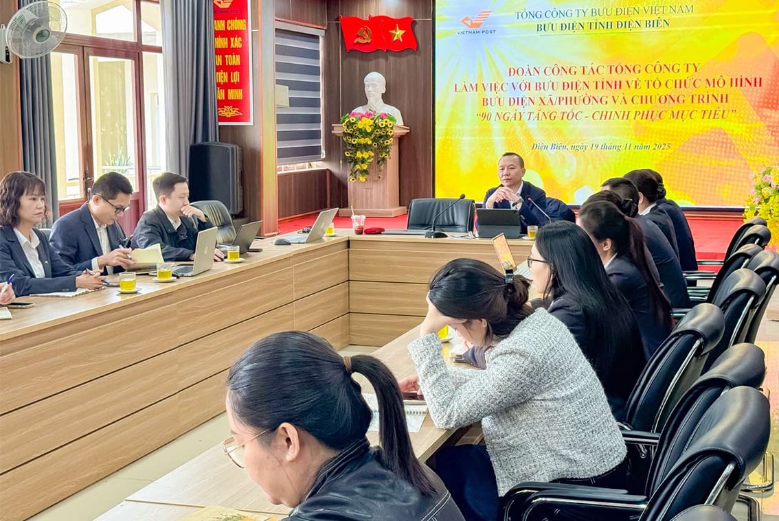 Tổng công ty làm việc với Bưu điện tỉnh Điện Biên về mô hình Bưu điện xã và chương trình “90 ngày tăng tốc – Chinh phục mục tiêu”