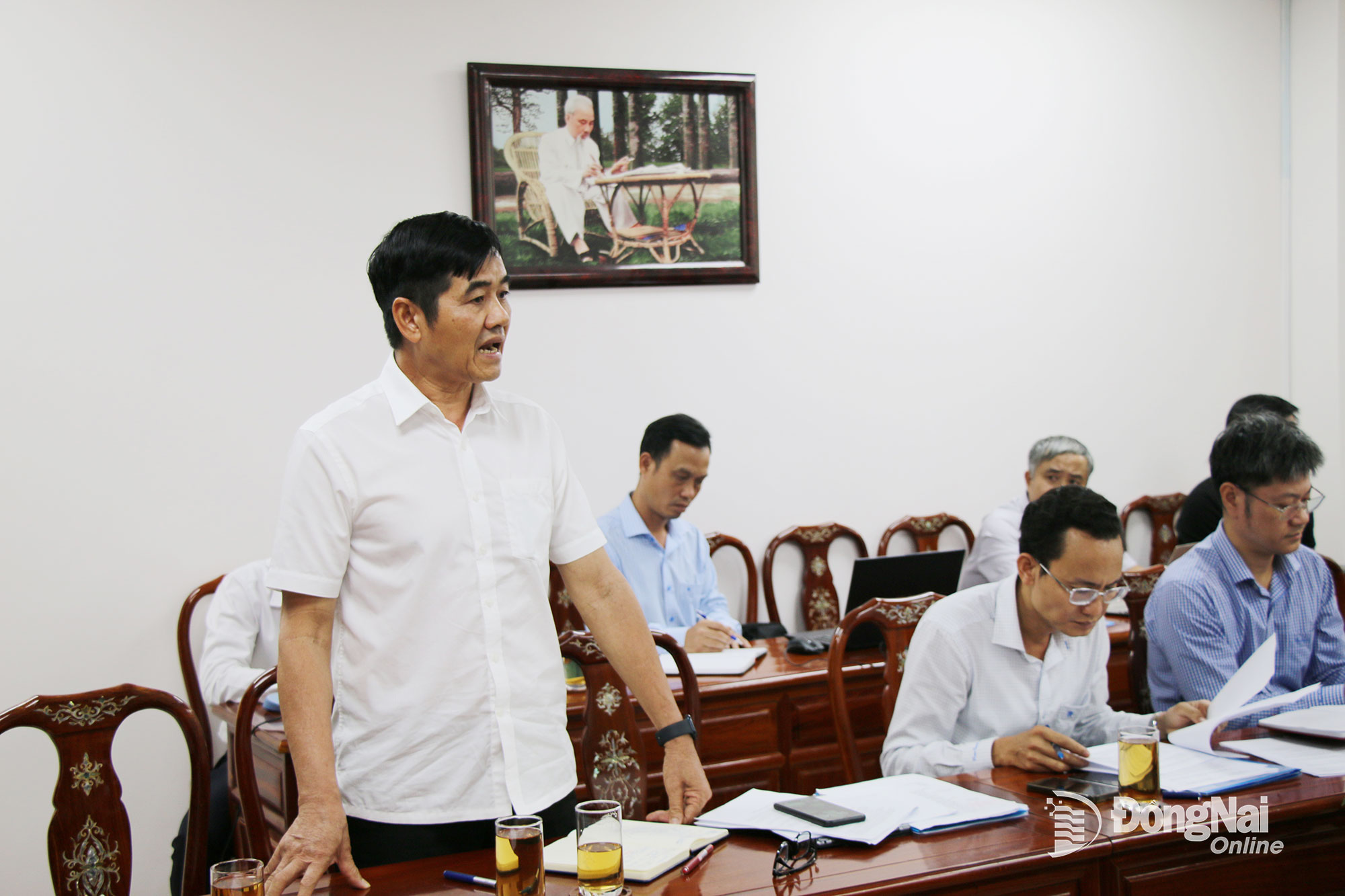 Lãnh đạo Sở Công Thương tỉnh Đồng Nai phát biểu tại cuộc họp. Ảnh: Hải Quân
