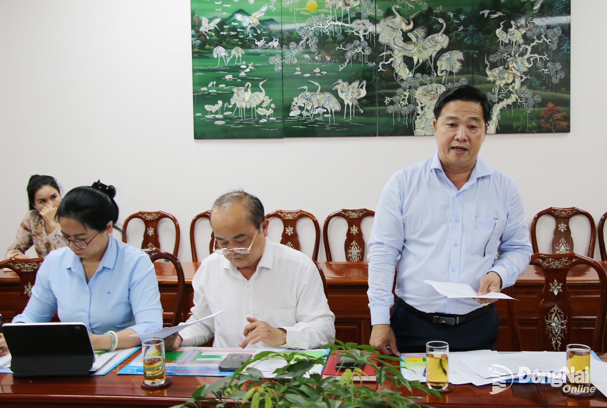 Lãnh đạo Sở Nông nghiệp và Môi trường tỉnh Đồng Nai chia sẻ tại cuộc họp. Ảnh: Hải Quân
