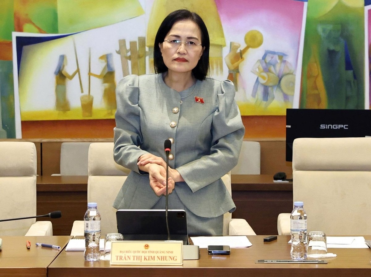 Đại biểu Trần Thị Kim Nhung, Đoàn ĐBQH tỉnh Quảng Ninh. Ảnh: Quốc hội.