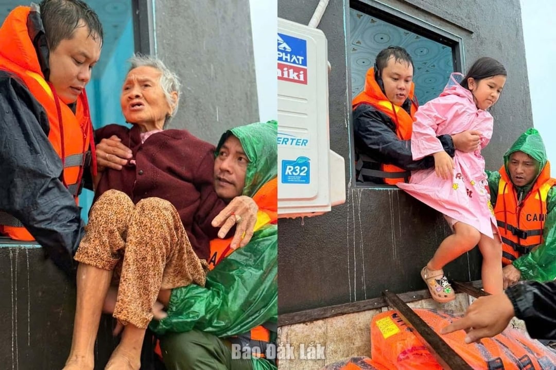 अधिकारी बुज़ुर्गों और बच्चों को ख़तरनाक इलाकों से निकालकर सुरक्षित स्थानों पर ले जा रहे हैं। तस्वीर: प्रांतीय पुलिस द्वारा उपलब्ध कराई गई।