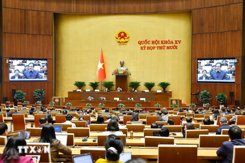 Ngày 20/11, Quốc hội dành cả ngày để thảo luận về các dự án luật sửa đổi, nghị quyết của Quốc hội về lĩnh vực giáo dục. Ảnh: TTXVN.