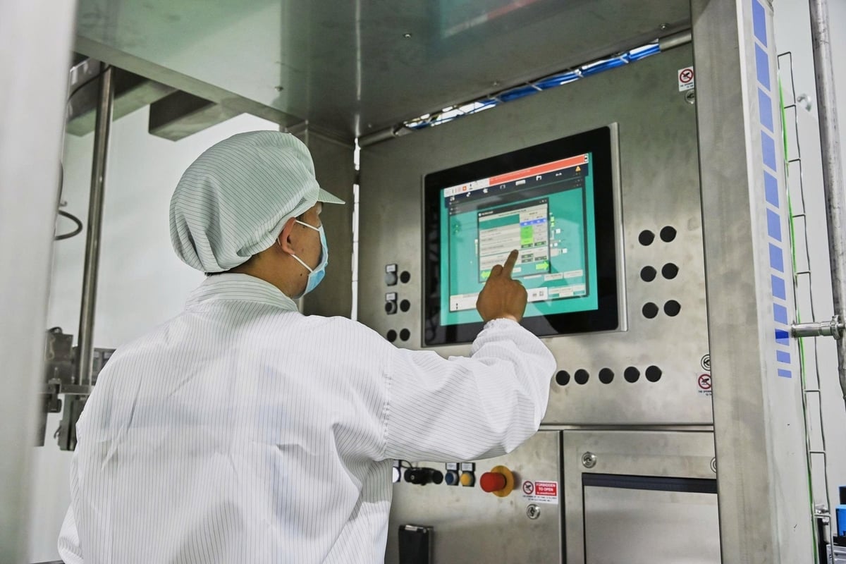 Nhiều doanh nghiệp ở Quảng Ngãi đã đầu tư, máy móc công nghệ hiện đại trong quy trình chế biến các loại cây dược liệu. Ảnh: L.Khánh.