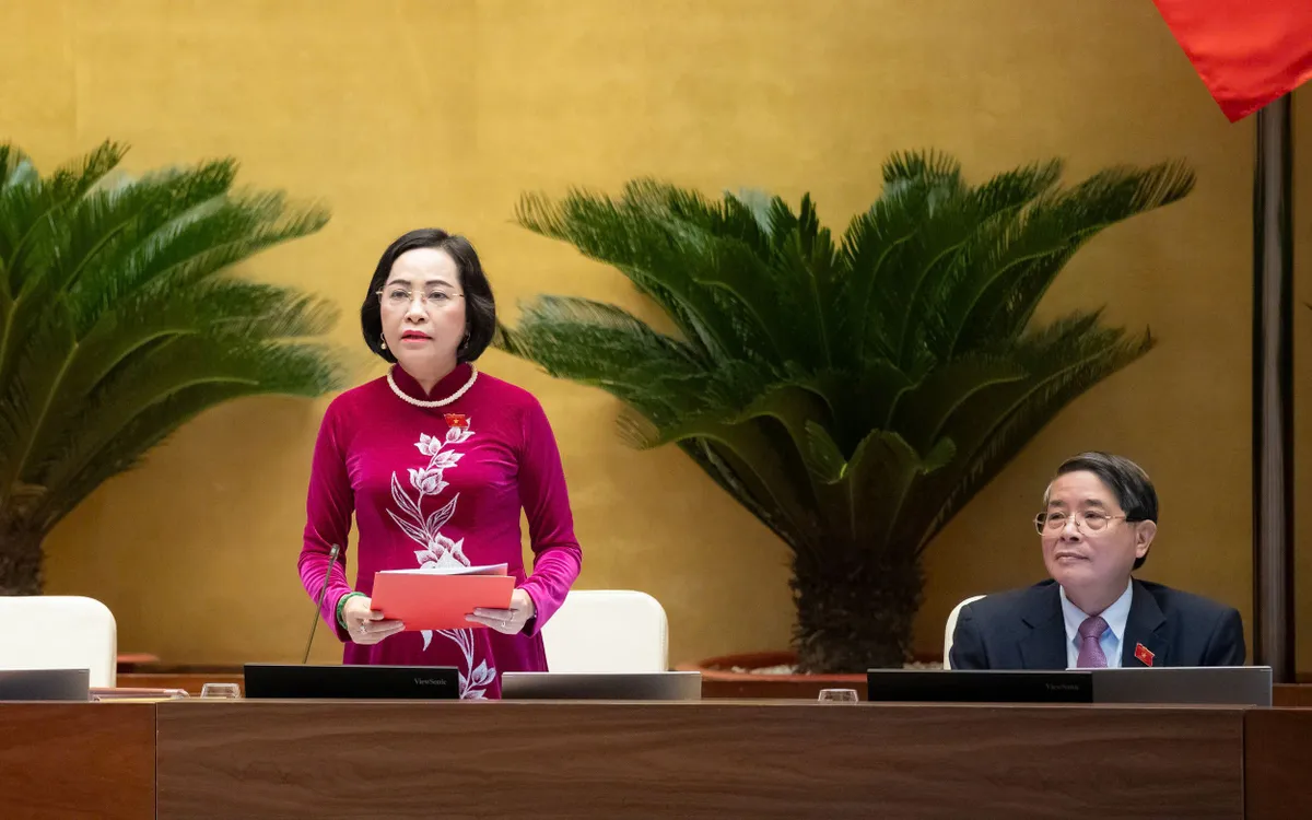 Phó Chủ tịch Quốc hội Nguyễn Thị Thanh phát biểu