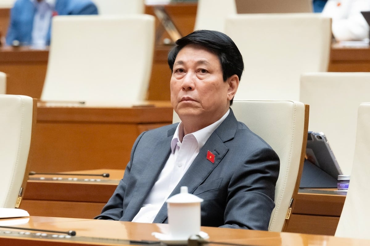 Chủ tịch nước Lương Cường tham dự phiên họp. Ảnh: Quochoi.vn