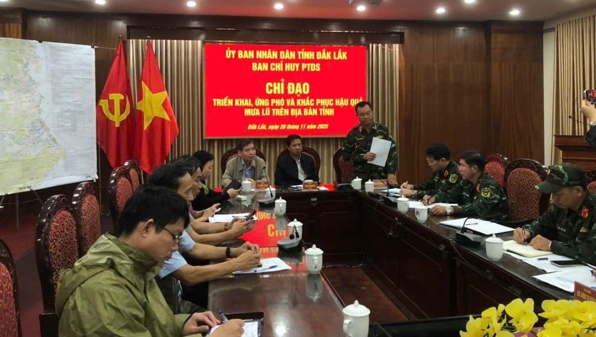 Thiếu tướng Trần Thanh Hải đề nghị các cơ quan, đơn vị cần phối hợp chặt chẽ, tham mưu và triển khai ngay lực lượng, phương tiện, lương thực, thực phẩm để ứng phó kịp thời. Ảnh: Trần Thọ.