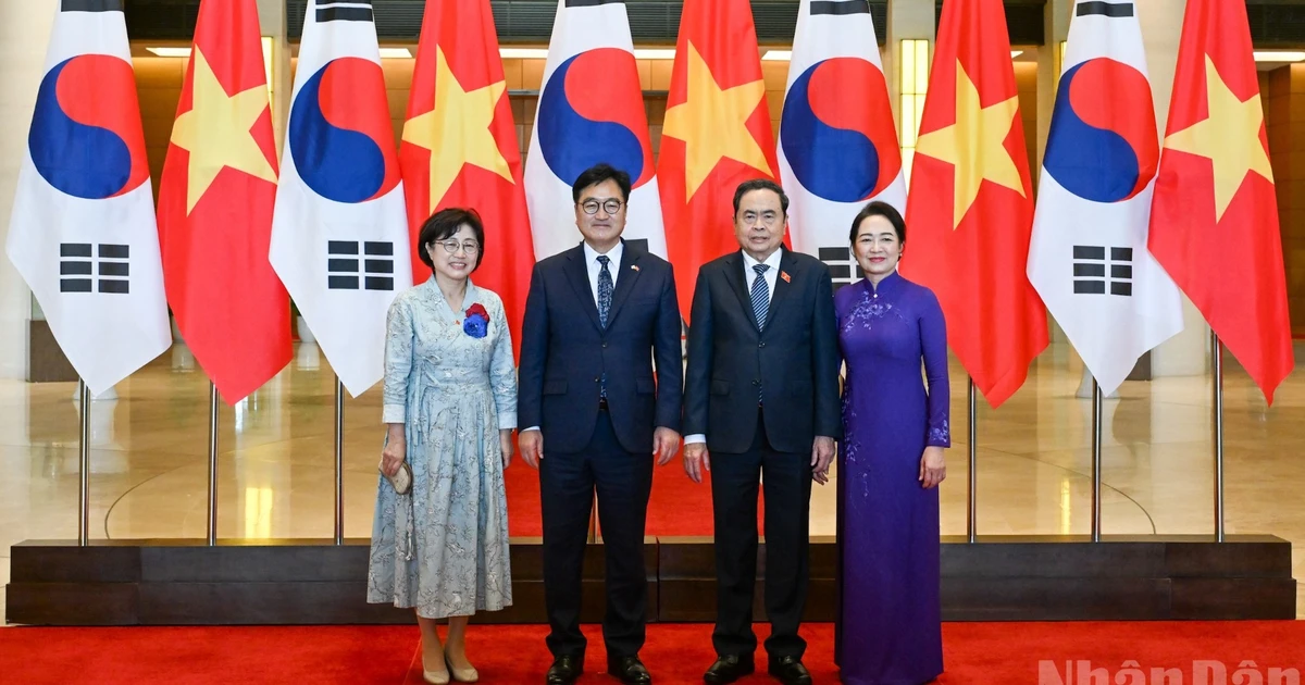 [Ảnh] Chủ tịch Quốc hội Trần Thanh Mẫn hội đàm với Chủ tịch Quốc hội Hàn Quốc Woo Won Shik