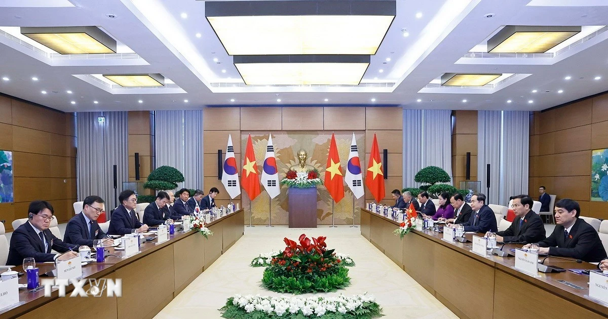 Chủ tịch Quốc hội Trần Thanh Mẫn hội đàm Chủ tịch Quốc hội Đại Hàn Dân Quốc