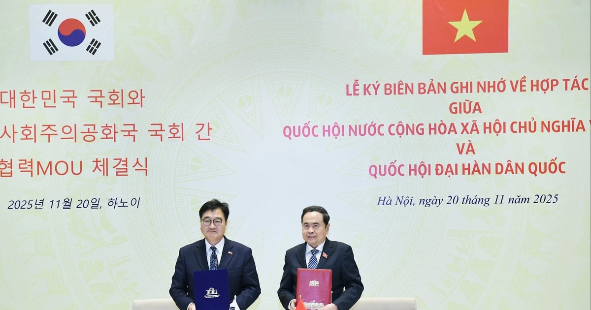 Quốc hội Việt Nam và Quốc hội Hàn Quốc ký Biên bản ghi nhớ hợp tác