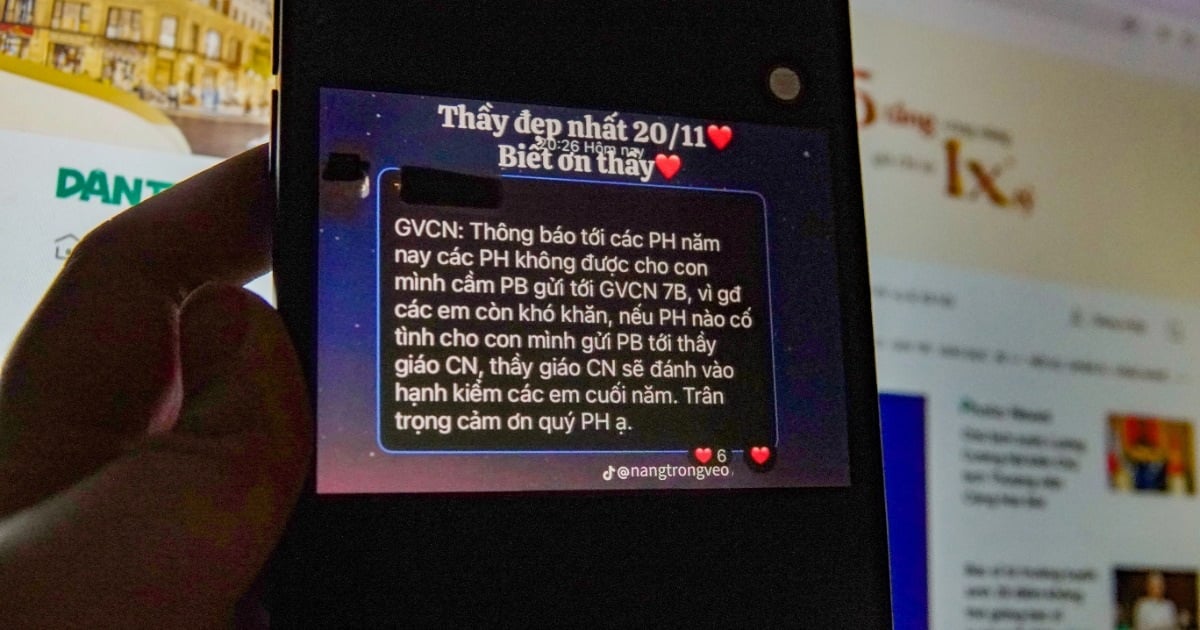 Thầy giáo cấm phụ huynh tặng phong bì dịp 20/11